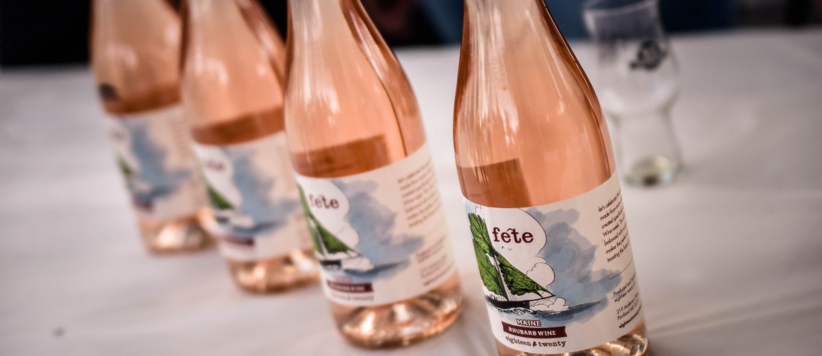 photo of fete rhubarb wine bottles