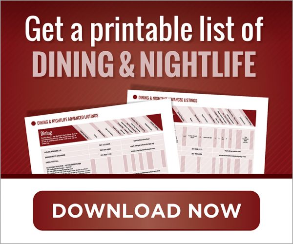 get a printable list of dining & nightlife download now graphic